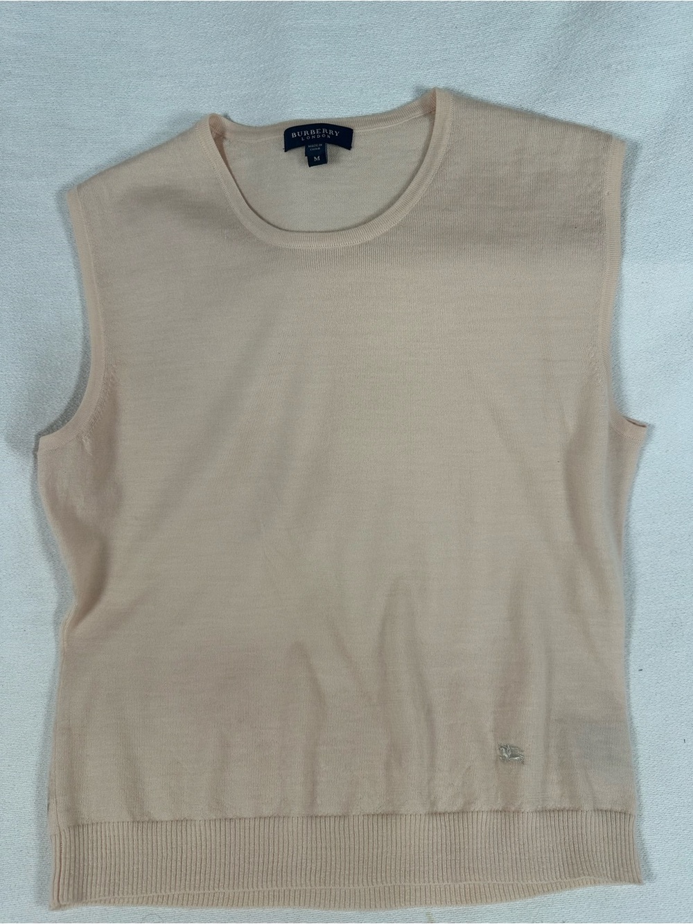 Burberry Women's Light Cream/pink Sleeveless Knit Tank
